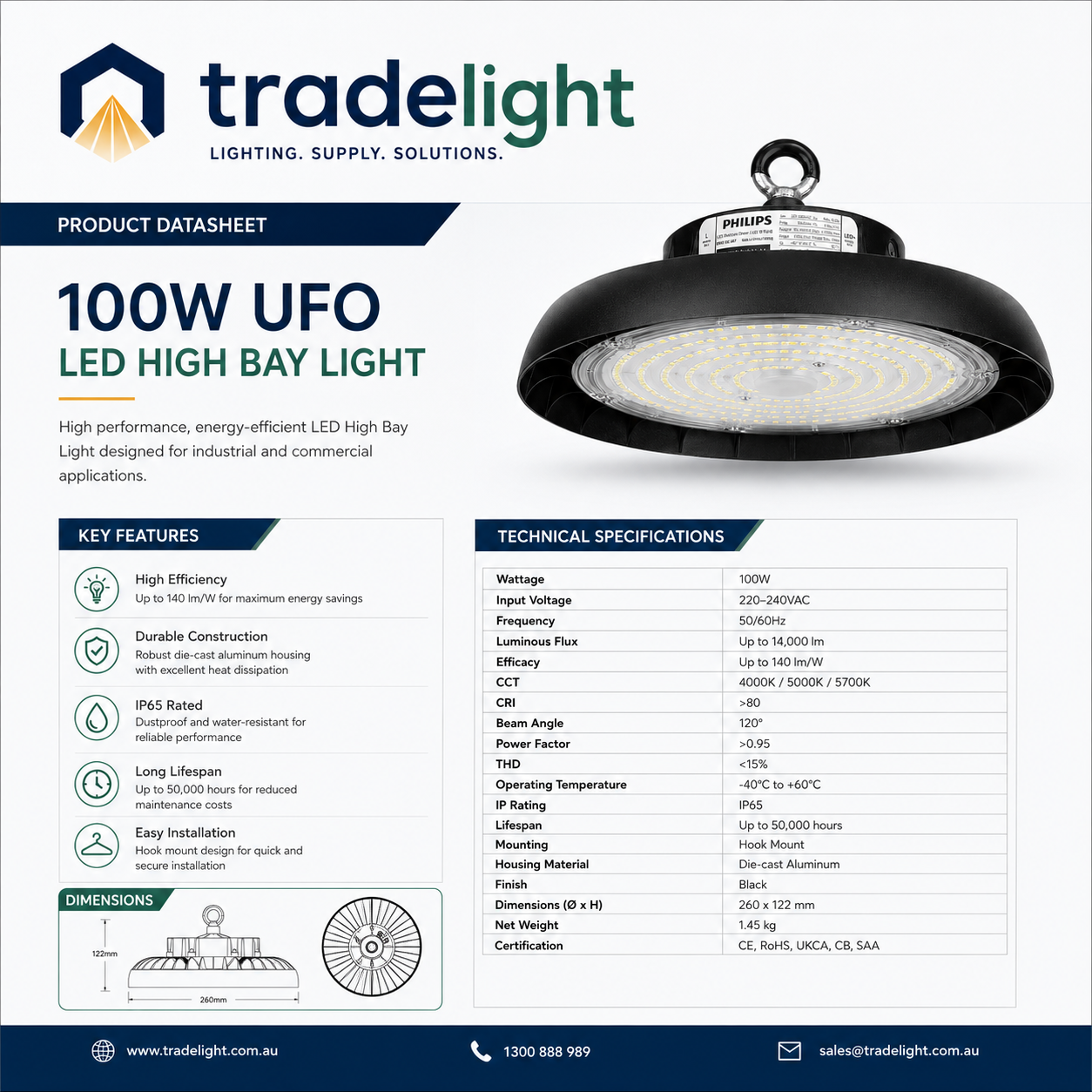 100W UFO LED High Bay Light