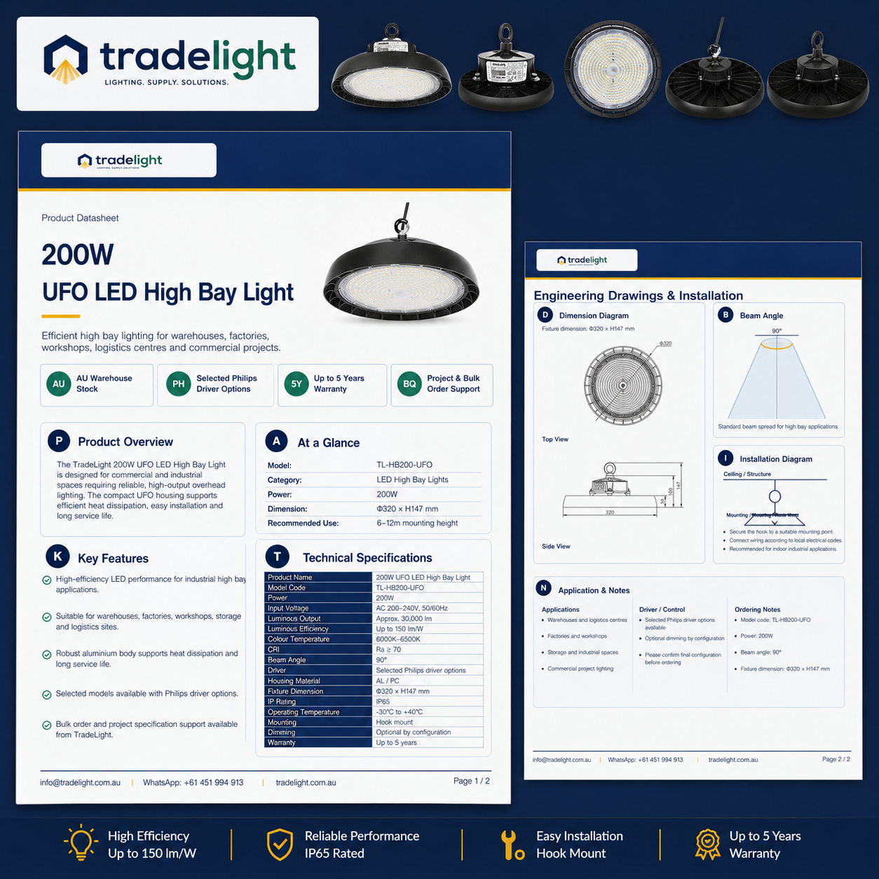 200W UFO LED High Bay Light