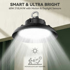 60W LED UFO High Bay Light with motion and daylight sensors 210 lm/w – IP65 – 5 Years Warranty
