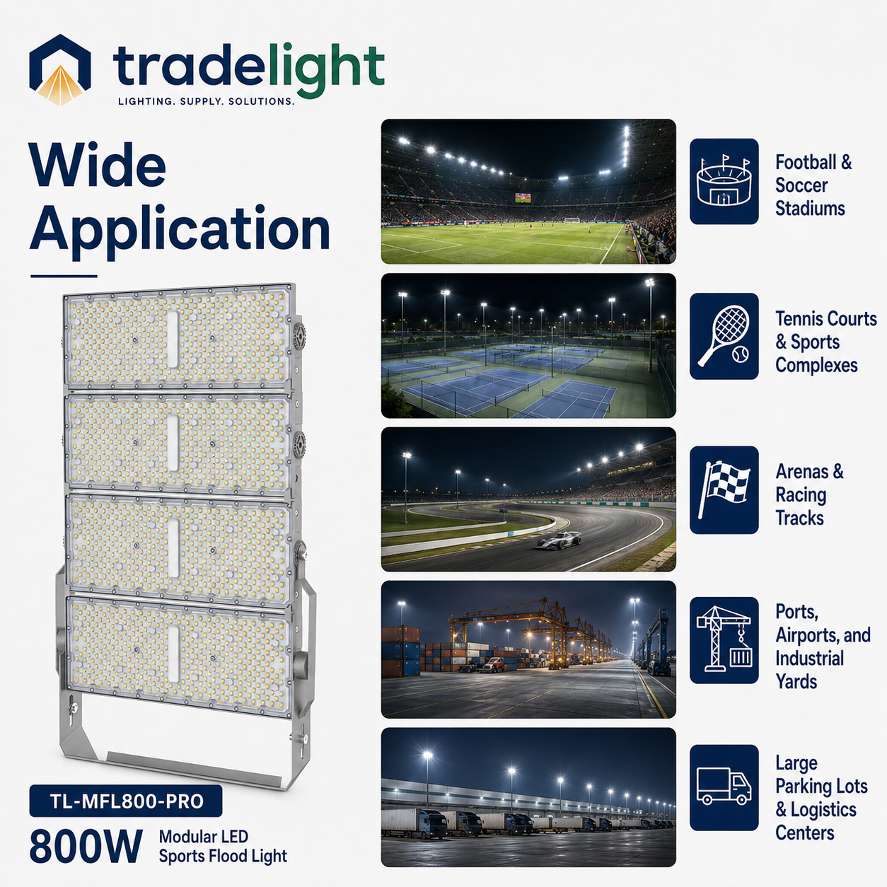 800W Modular LED Sports Flood Light