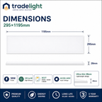 36W LED Panel Light 295×1195mm