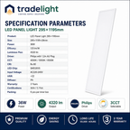 36W LED Panel Light 295×1195mm
