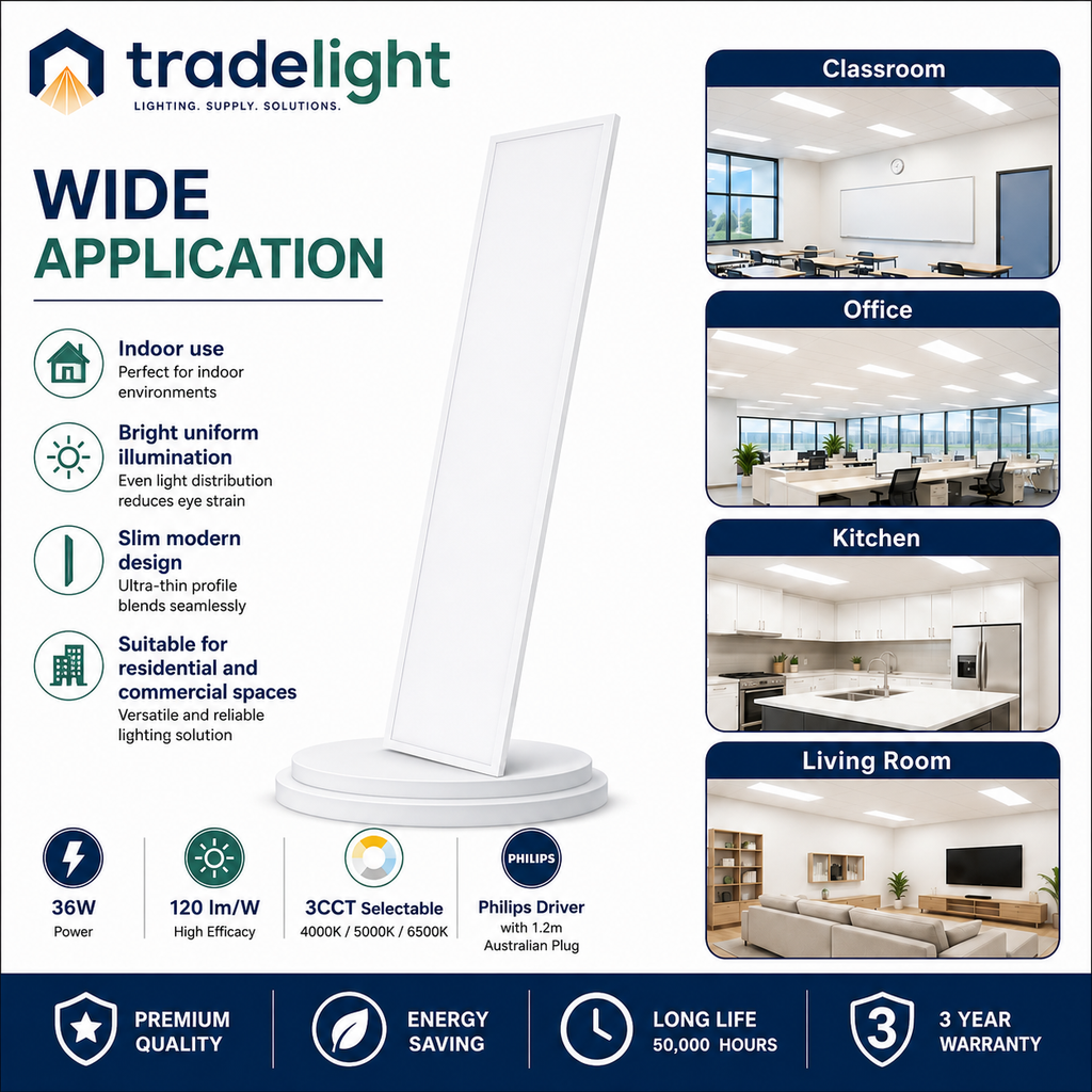 36W LED Panel Light 295×1195mm