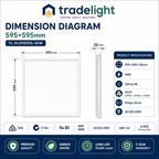 36W LED Panel Light 595×595mm