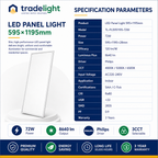 72 W LED Panel Light 595×1195mm